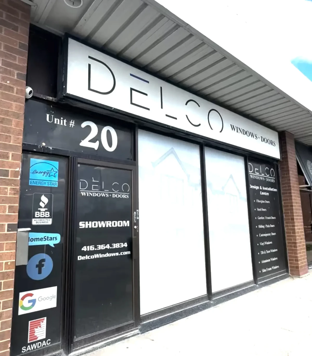 Delco Windows and Doors showroom