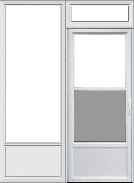Single Door with Transom and Side Panel