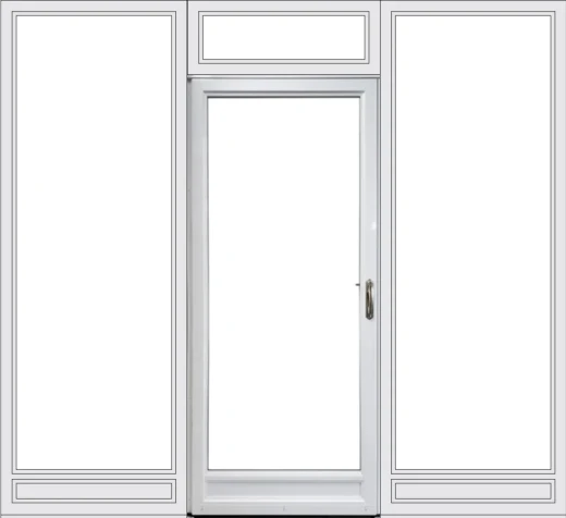Single Door with Transom and Two Side Panels