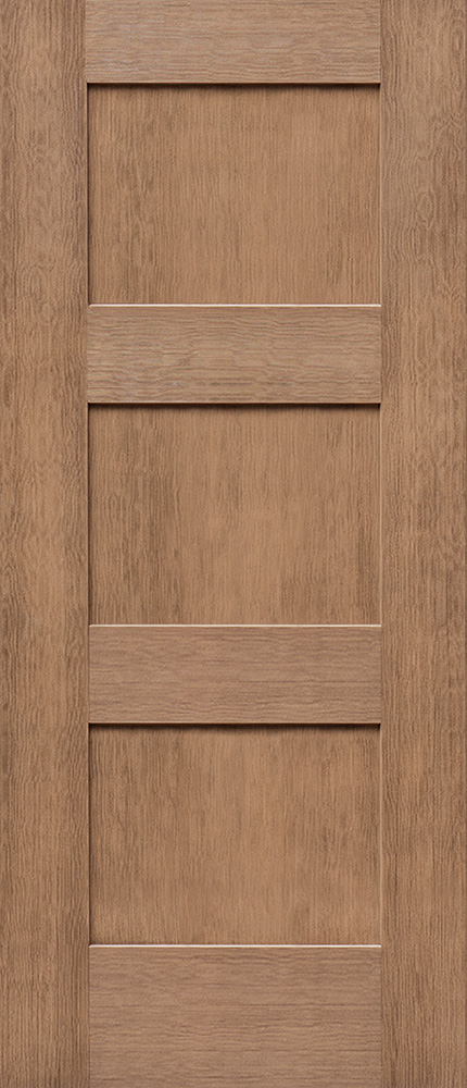 3 Panel Fir Shaker Craftsman Fiberglass Entry Door