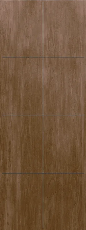 Contemporary Cherry Engraved Fiberglass Entry Door