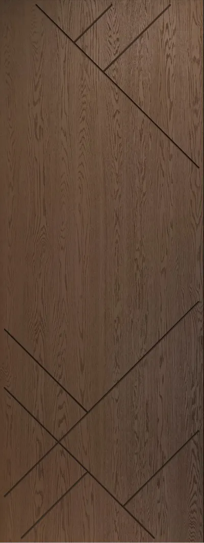 Sia Oak Engraved Fiberglass Entry Door