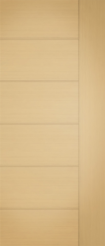 Modern Teak Fiberglass Entry Door