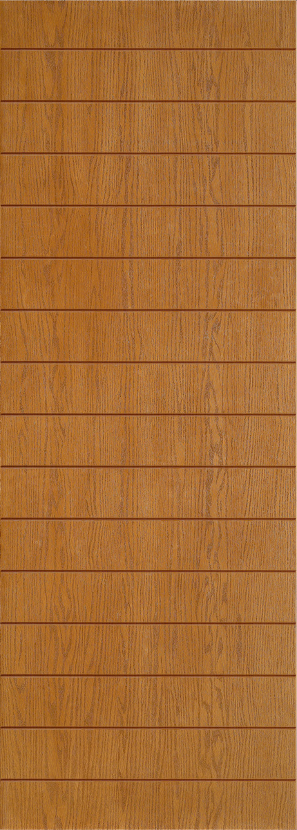 Grooved Oak Fiberglass Entry Door
