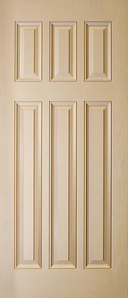 6 Lite Oak Fiberglass Entry Door
