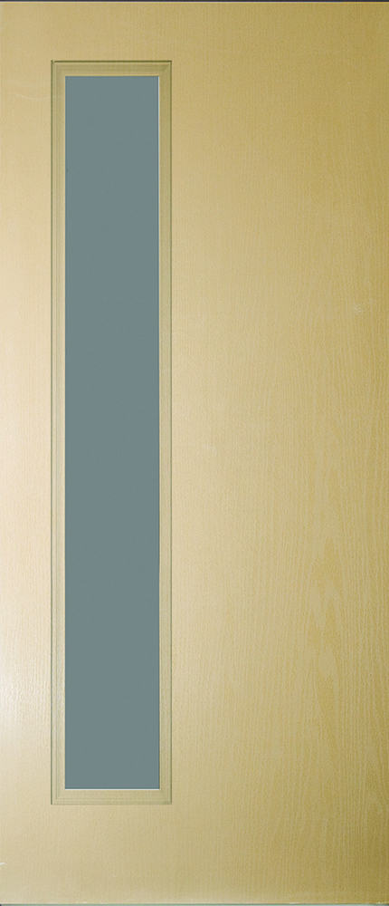 Narrow Lite O&B Oak Fiberglass Entry Door