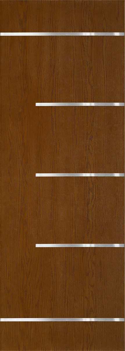 Stainless Steel Oak Fiberglass Entry Door