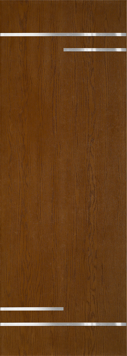 Stainless Steel Oak Fiberglass Entry Door