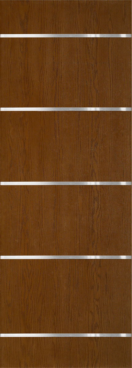 Stainless Steel Oak Fiberglass Entry Door