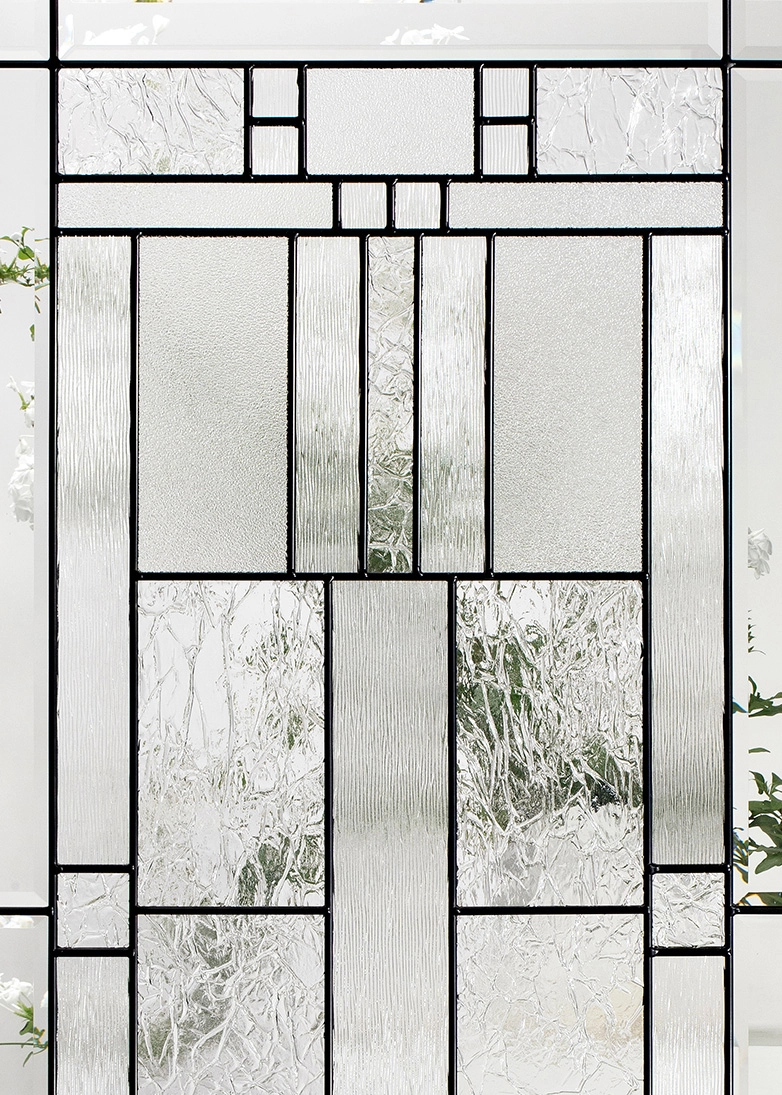 Cachet decorative door glass