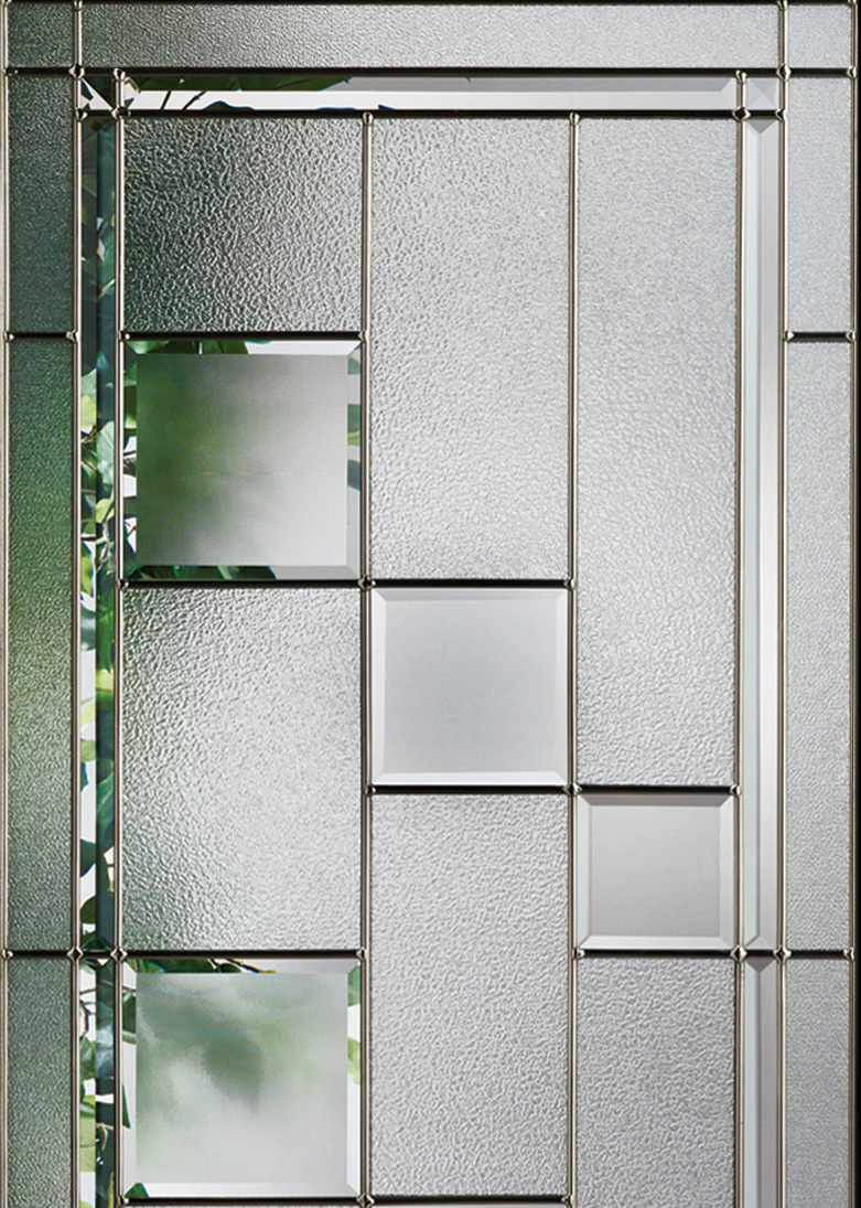 Cubiste decorative door glass