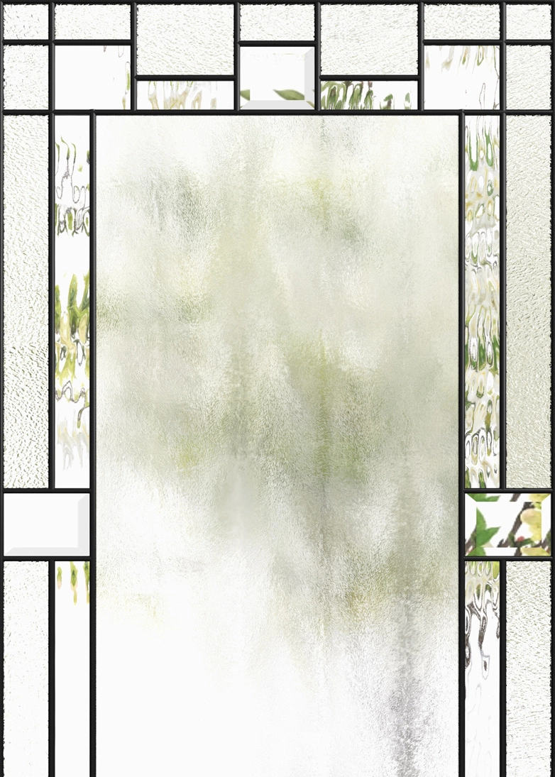Portrait decorative door glass