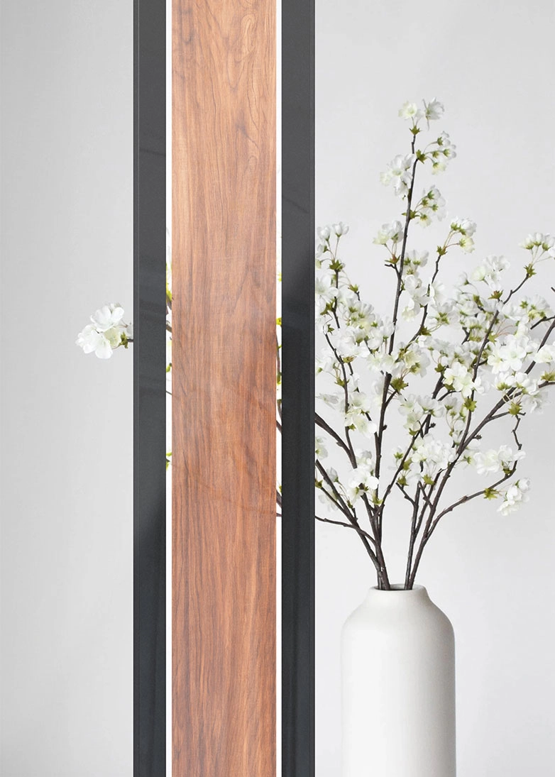 Zen - Walnut Clear decorative door glass