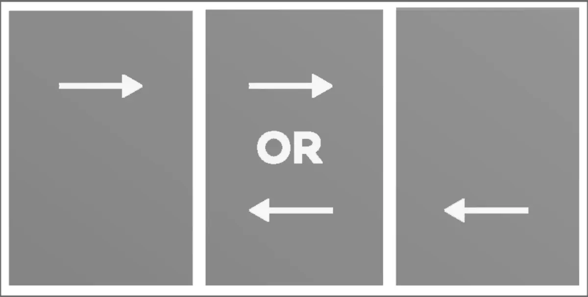 Rimini three-panel bi-directional configuration