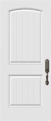 2 Panel Planked Camber Top Steel Entry Door