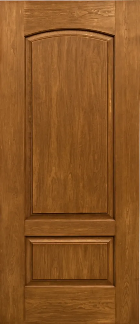 Rustic Cherry 2-Panel Fiberglass Entry Door