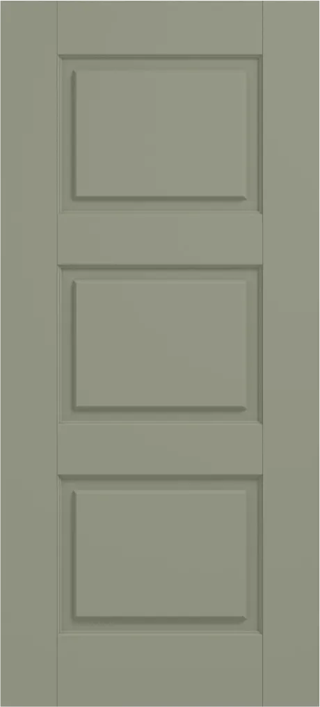 Contemporary Edge Smooth 3-Panel Fiberglass Entry Door