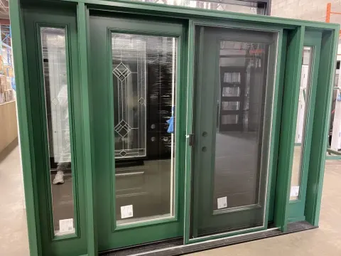 green steel door