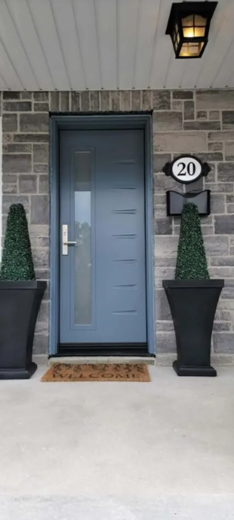 grey entry door steel