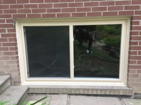 basement single slider window